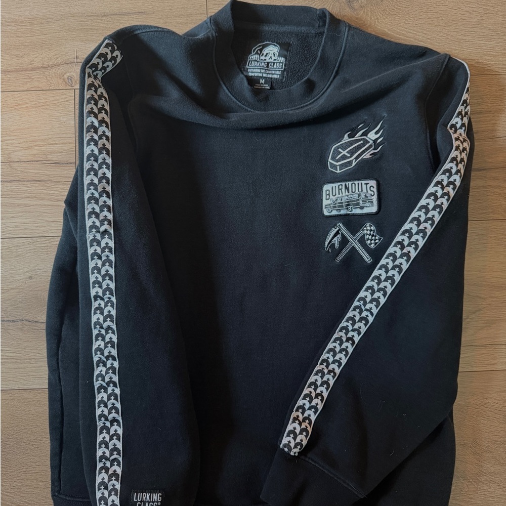 Lurking Class Black Crewneck Sweater with Graphic Details